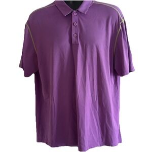 Ibkul Men's Golf Polo Icefil Technology Purple Sz L Function Elegance